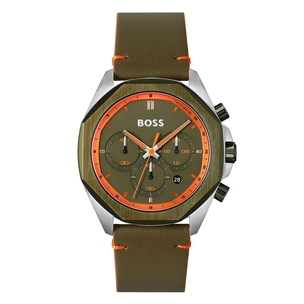ساعة جلدية للرجال من هوغو بوس 