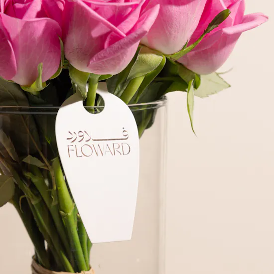 25 Pink Roses | Glass Vase