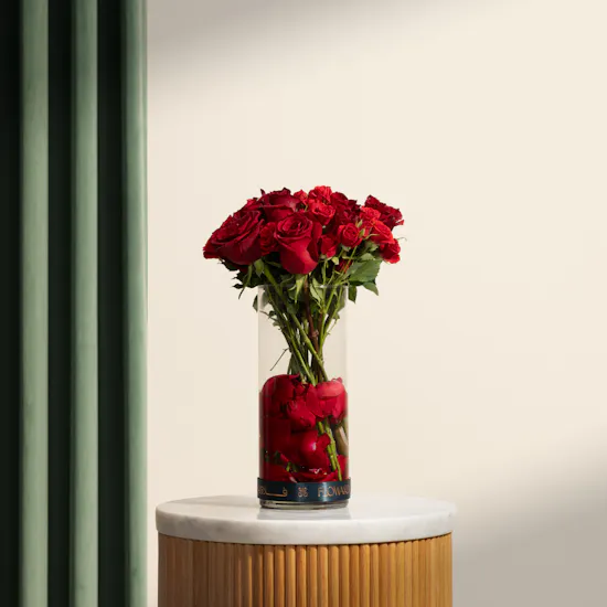 Opulent Red Roses Vase