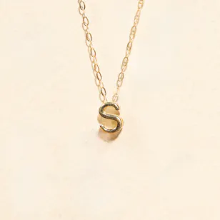 Miss L' Gold Letter S Necklace
