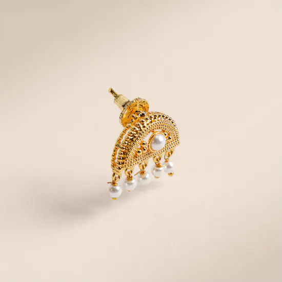 Lynyer Ravi Hemisphere Gold Plated Earrings