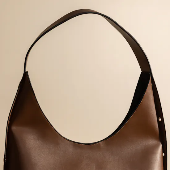 Minilet Brown Leather Bag With Eyelets