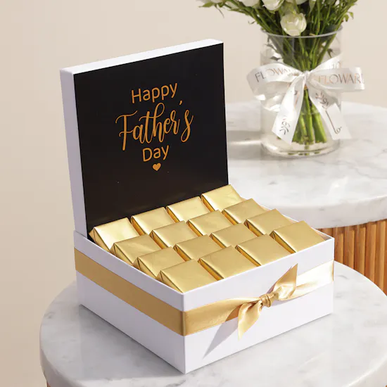 Le Chocolatier Dubai Father's Day Medium Chocolate Hamper | Charming Flower Vase