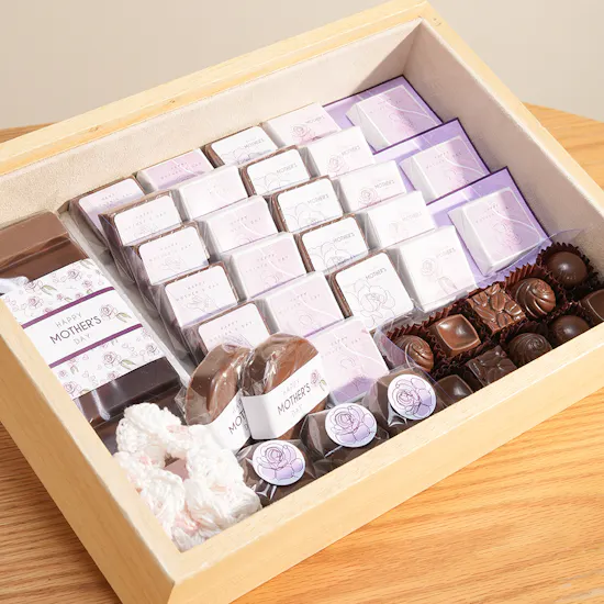 Lilac Mother's Day Chocolates Hand Painted Floral Box