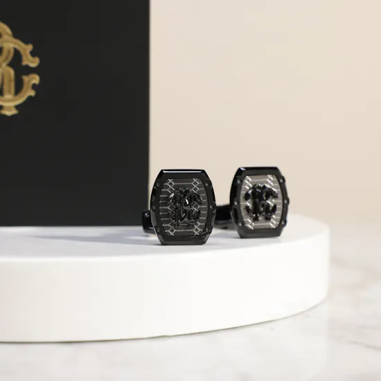 Roberto Cavalli Black and Gun Cufflinks