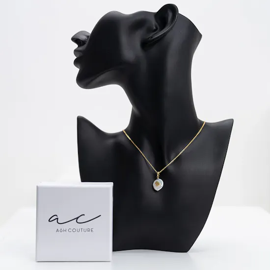 Virgo Ash Couture Zodiac Necklace | Gold Plated | Pearl