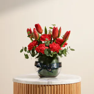 Red Radiance Flower Vase