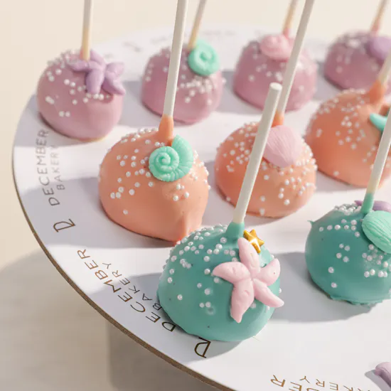 December Cake Personalized Mermaid Round Cake Pops