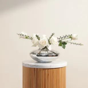 Charming White Rose Flower Vase