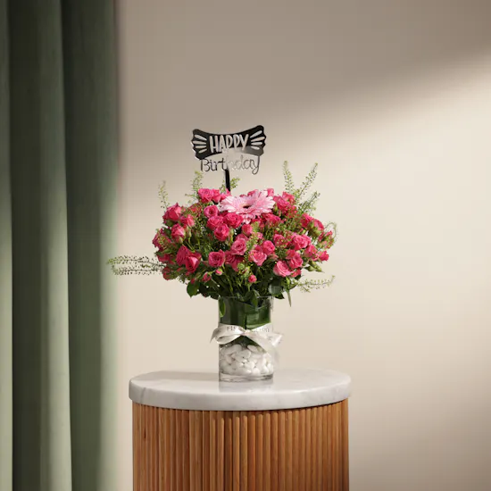 Pink Sunshine Flowers Vase