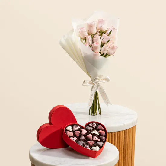 Fleur Red Heart Chocolate Box | Romantic Flowers Bouquet