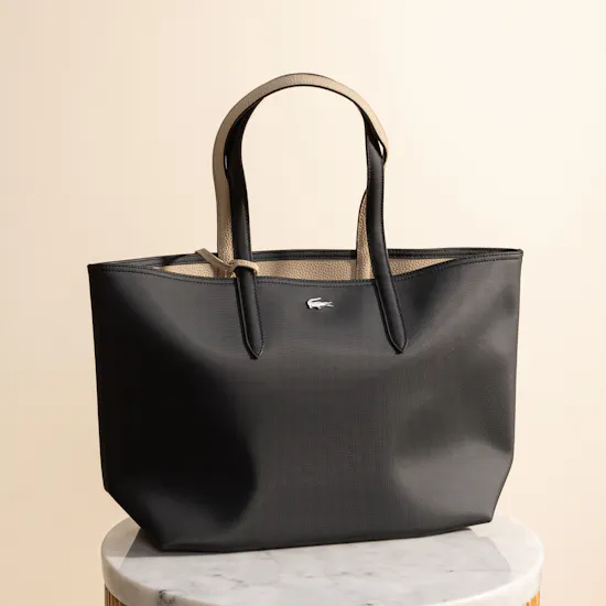 Lacoste Anna Reversible Tote with Pouch | Black and Beige