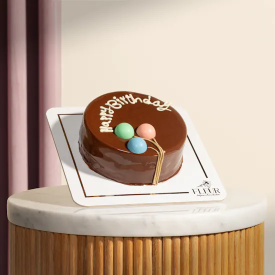 Fleur Happy Birthday Fudge Chocolate Cake
