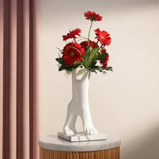 Natural Red Gerbera Vase