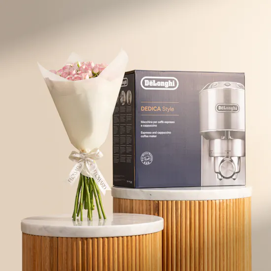 De'Longhi Dedica Pump Espresso Coffee Machine | Charming Flowers Bouquet