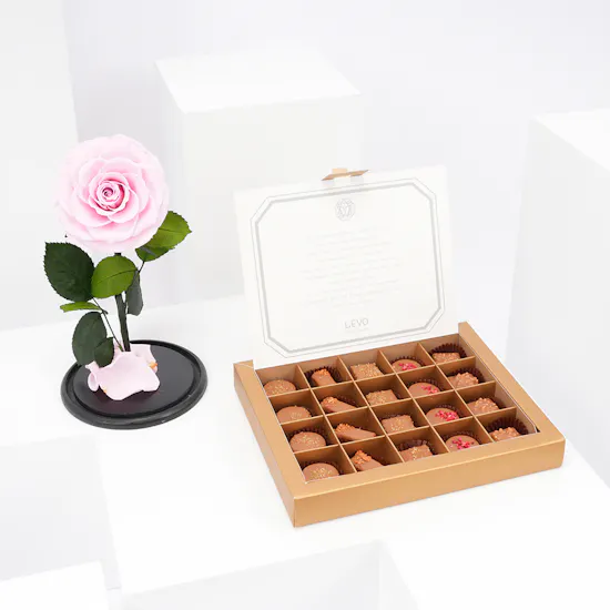Preserved Pink Rose with LEVO Chocolate