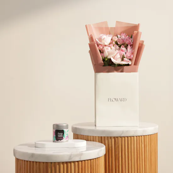 Breehant Matcha Tea Powder Jar | Sweet Flower Bouquet