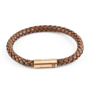 Zus Brown Single Leather Cord Bracelet | Men