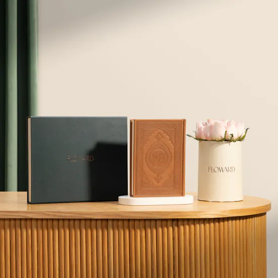 Tip of The Day Brown Holy Quran | Floward Chocolates and Joyful Flowers