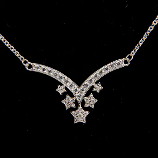 Felizmoda V Silver Necklace |Pink Roses
