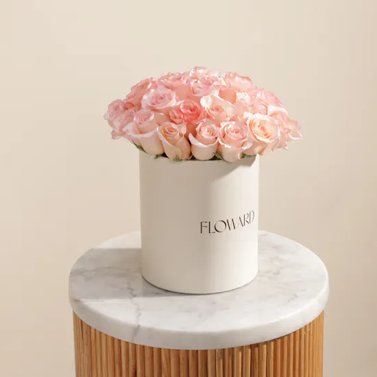 Inspired Light Pink Roses Box | 25 Flowers