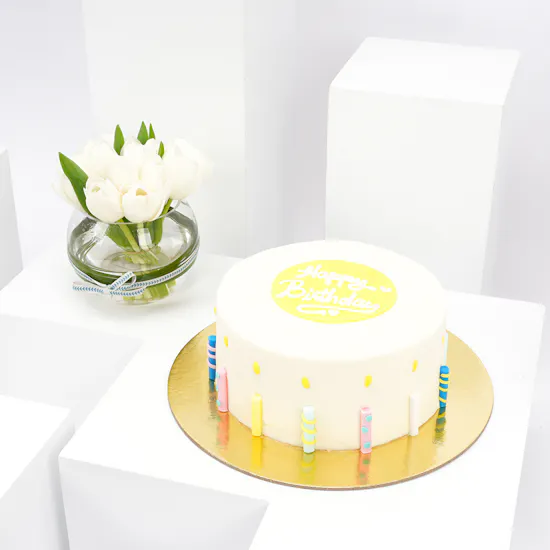 Helen's Birthday Cake | Tulips Vase