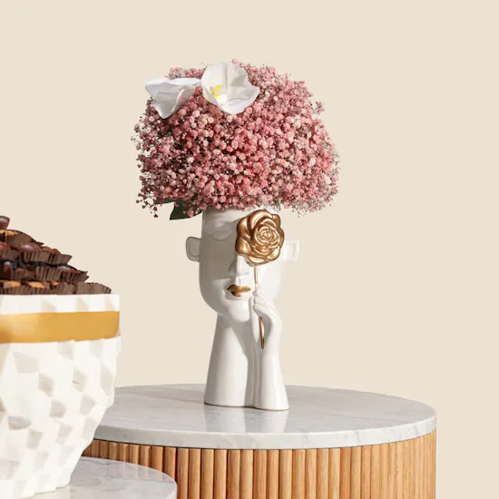 Floward Nuts and Dried Fruits Chocolate Tray | Glamorous Flower Vase