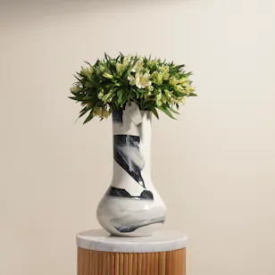 White Alstroemeria Vase White Alstroemeria Vase
