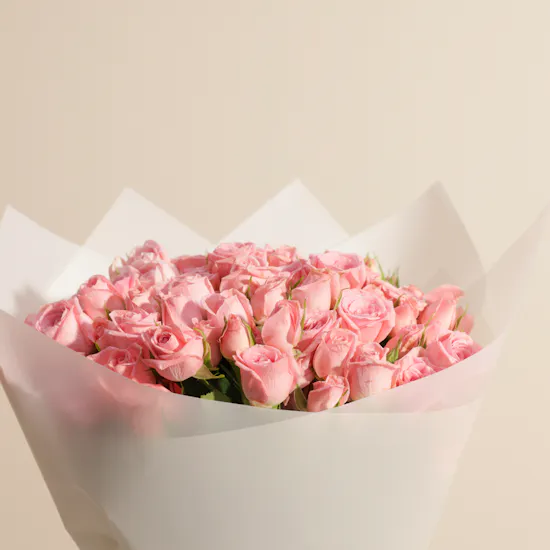 Blushing Baby Roses Bouquet | 25 Flowers