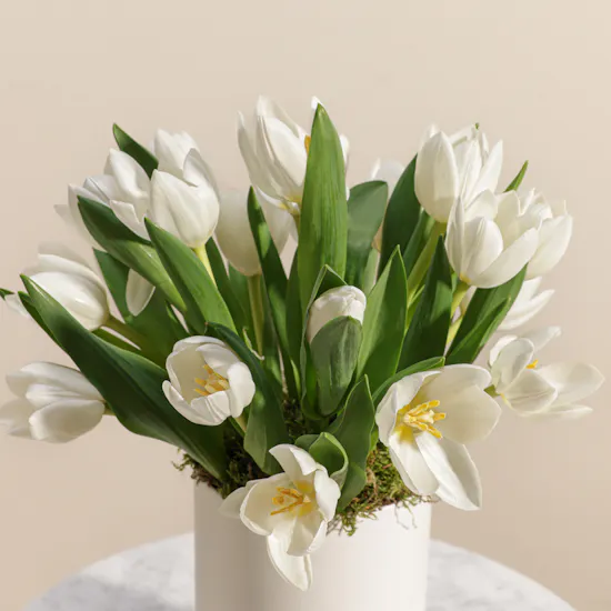 White Tulip Flowers Box