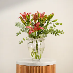 Classic Glam Red Lily Vase