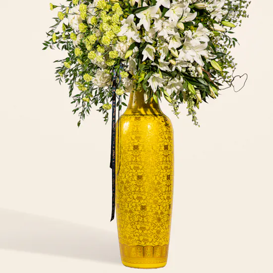 Imposing Golden Grace Flower Vase