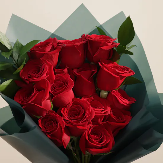Imperial Love Red Roses Bouquet | 15 Flowers