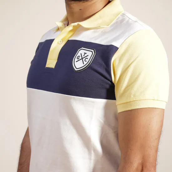 TGC White & Yellow Shield Polo Shirt