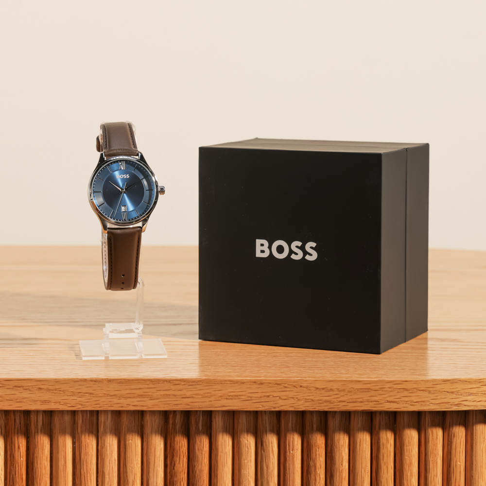 Hugo Boss Brown Leather Watch 