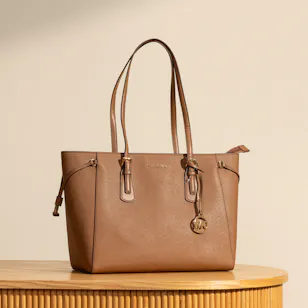 Michael Kors Voyager Large Brown Leather Tote Bag 