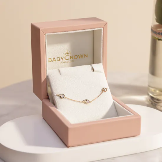 Baby Crown Gold Bracelet | Flowers Vase