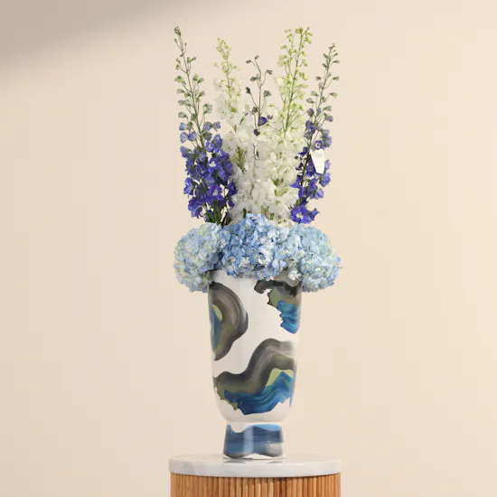Azure Crescendo Flower Vase