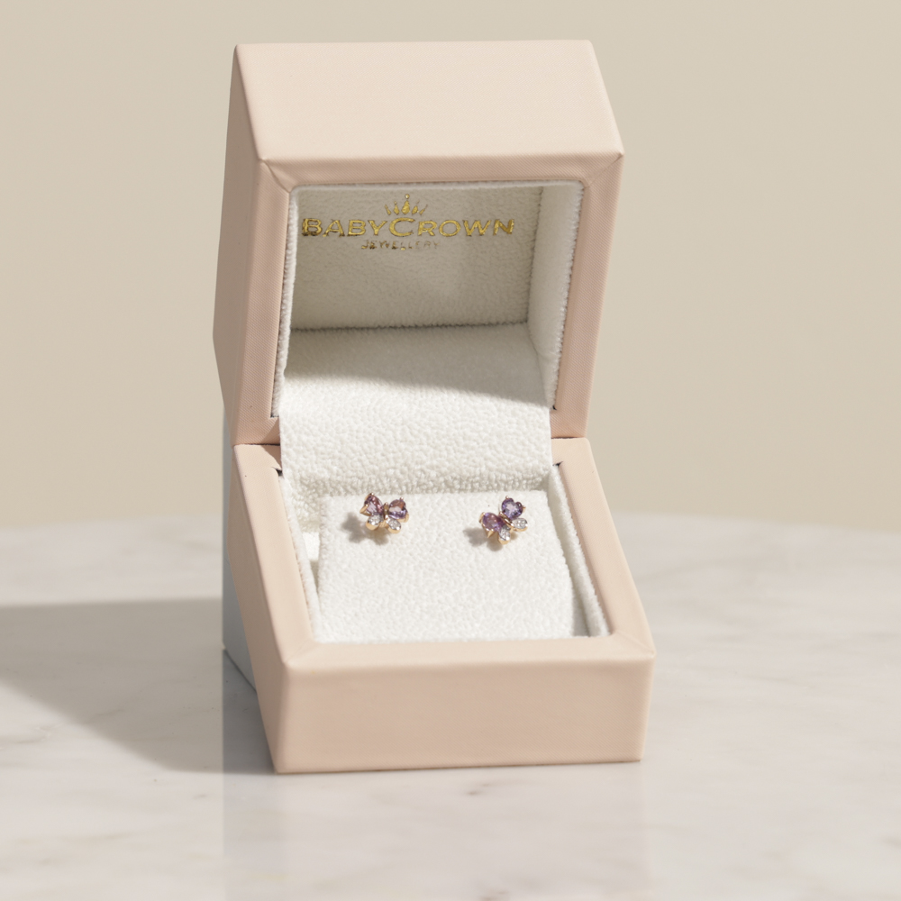 Baby Crown Rose Earrings