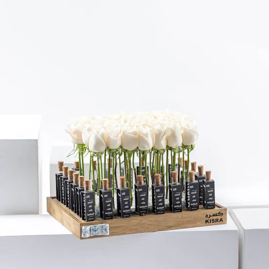 Kisra Tray | White Roses