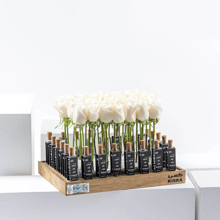 Kisra Tray | White Roses 5