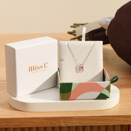 Miss L By L'azurde Heart Diamond & Colored Stones Necklace | Classic Romance Bouquet