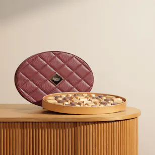 Bostani Chocolates Oval Maroon Leather Box