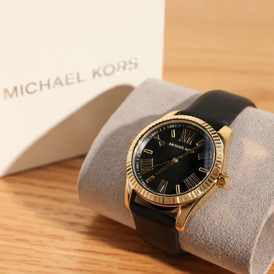 Michael Kors Black Leather Watch | for Women