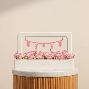 Pink Baby Girl Floral Tray