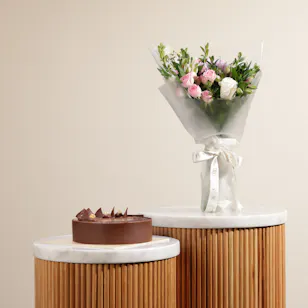 Cake Boutique Hazelnut and Coffee Cake | Flower Bouquet