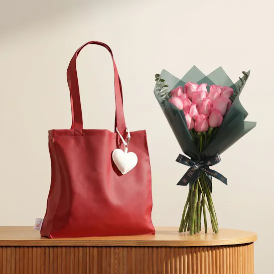 Glossy Touch Burgundy Leather with White Heart Charm Women’s Bag | Elegant Bouquet