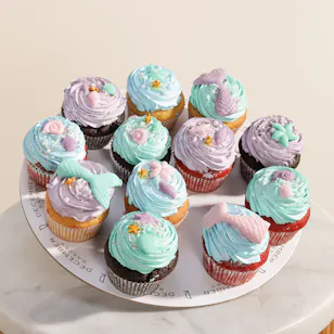 December Cake Mermaid Cupcakes