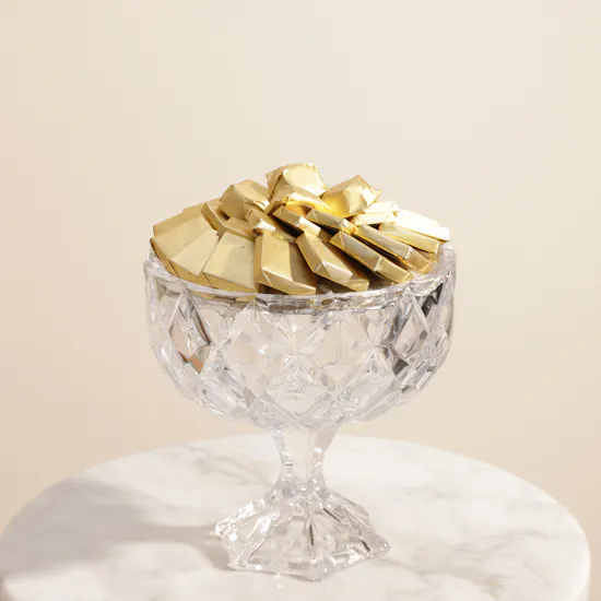 Floward Golden Chocolate Glass Bonbonniere