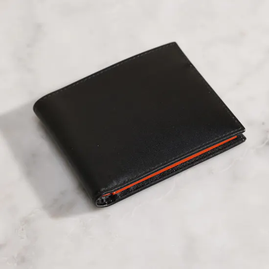 Ettinger Black and Orange Sterling Billfold Wallet for Men
